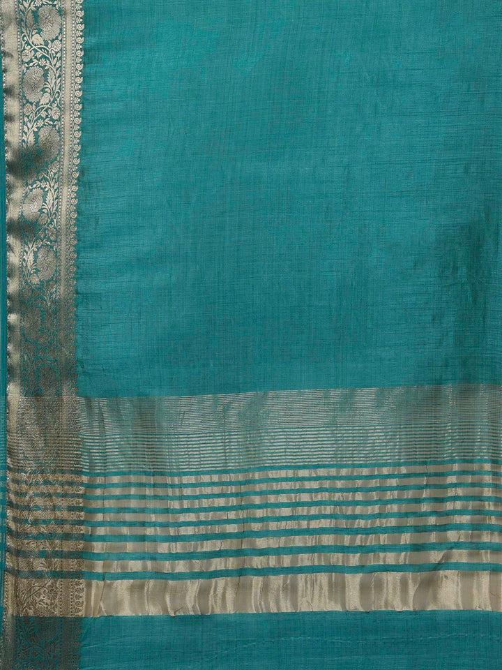Lake Blue Woven Design Art Silk Saree