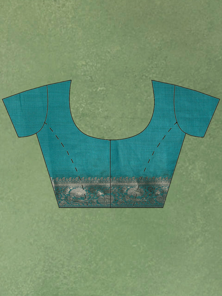 Lake Blue Woven Design Art Silk Saree