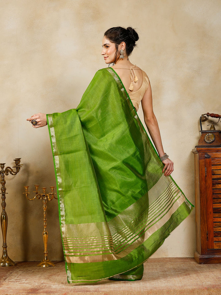 Green Woven Design Art Silk Saree