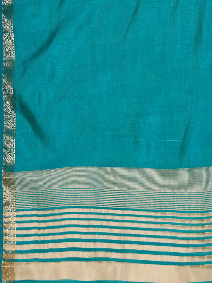 Lake Blue Woven Design Art Silk Saree