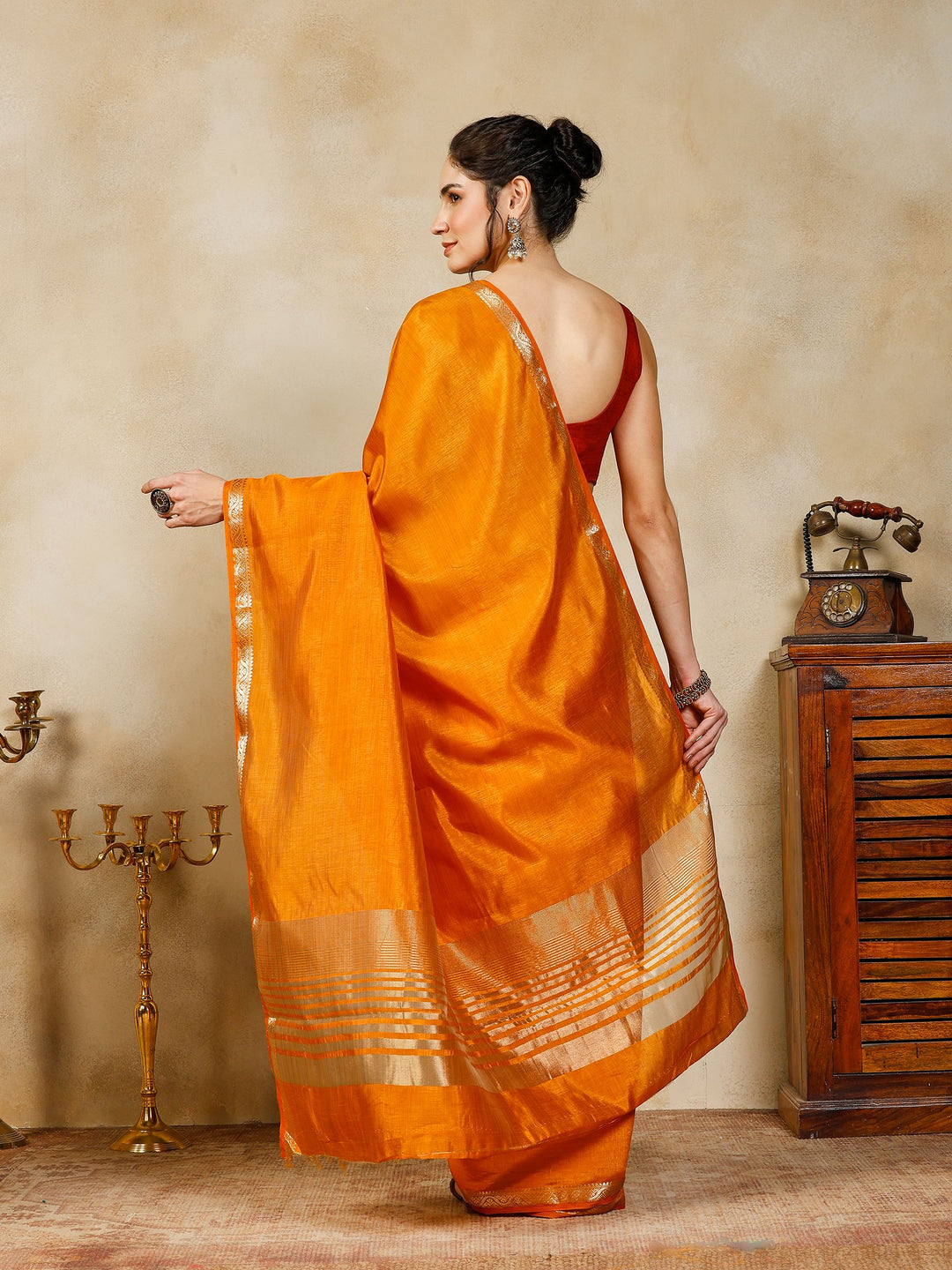 Mustard Woven Design Art Silk Saree
