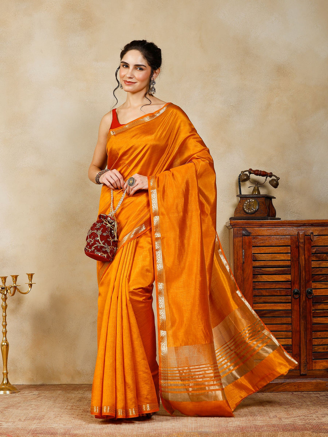 Mustard Woven Design Art Silk Saree