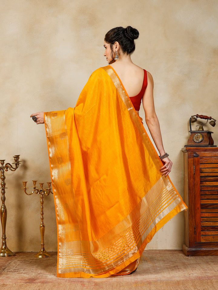 Mustard Woven Design Art Silk Saree