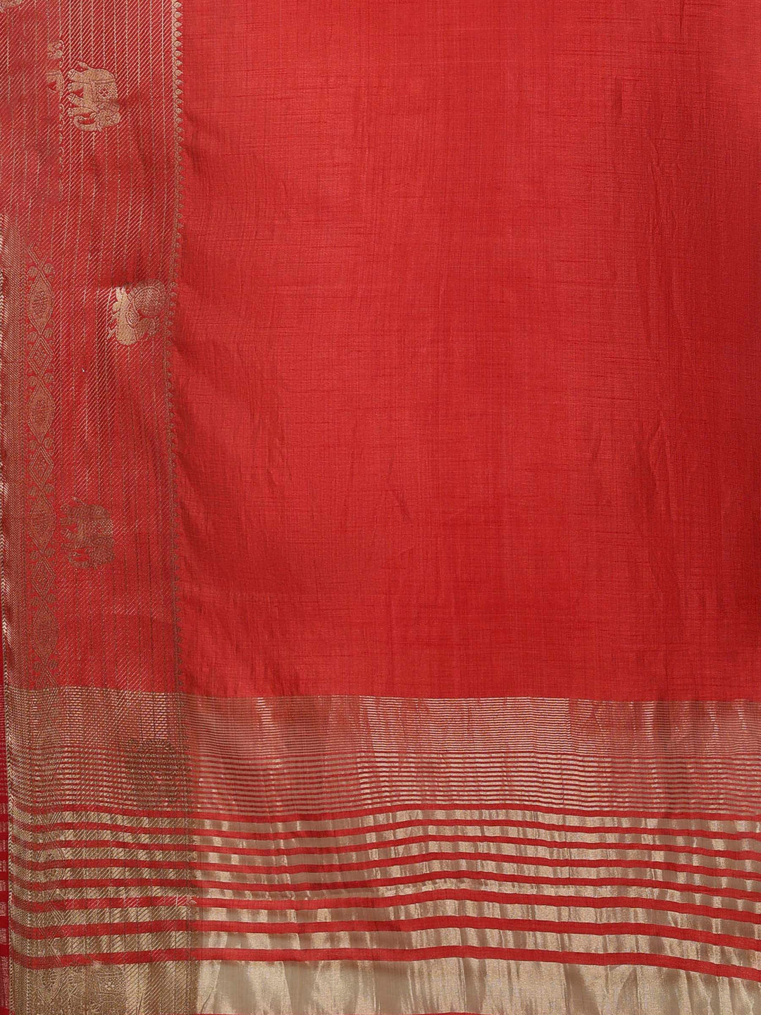 Rust Woven Design Art Silk Saree