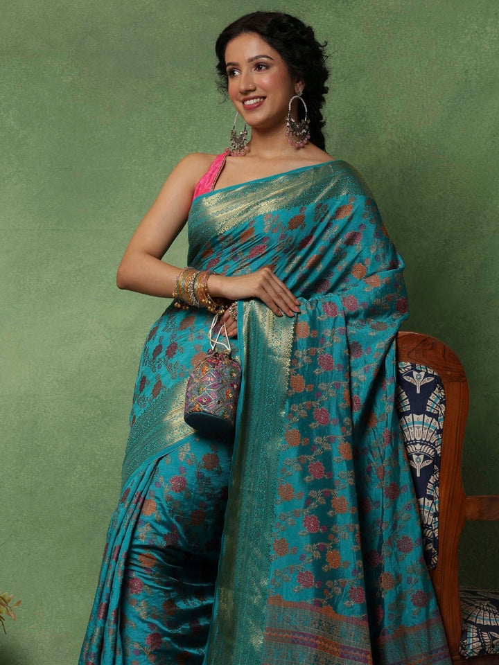 Firozee Woven Design Art Silk Saree