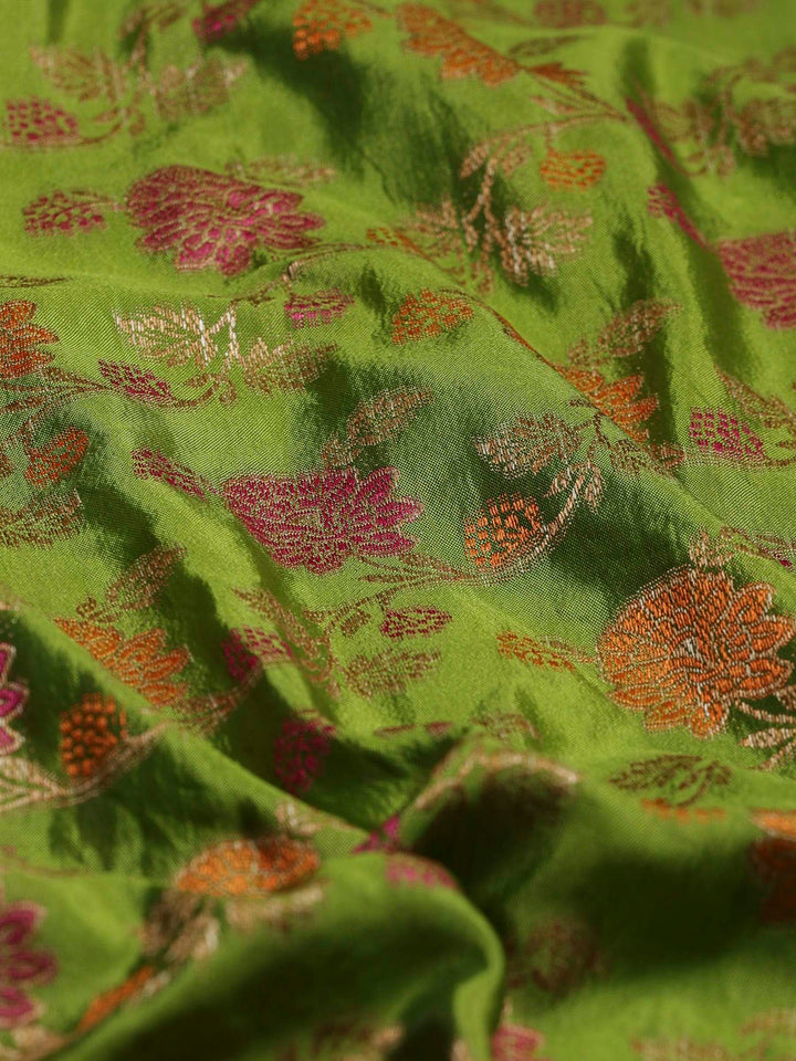 Green Woven Design Art Silk Saree