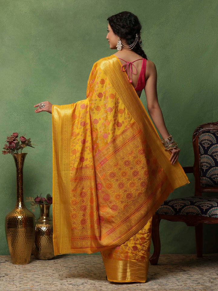 Mustard Woven Design Art Silk Saree