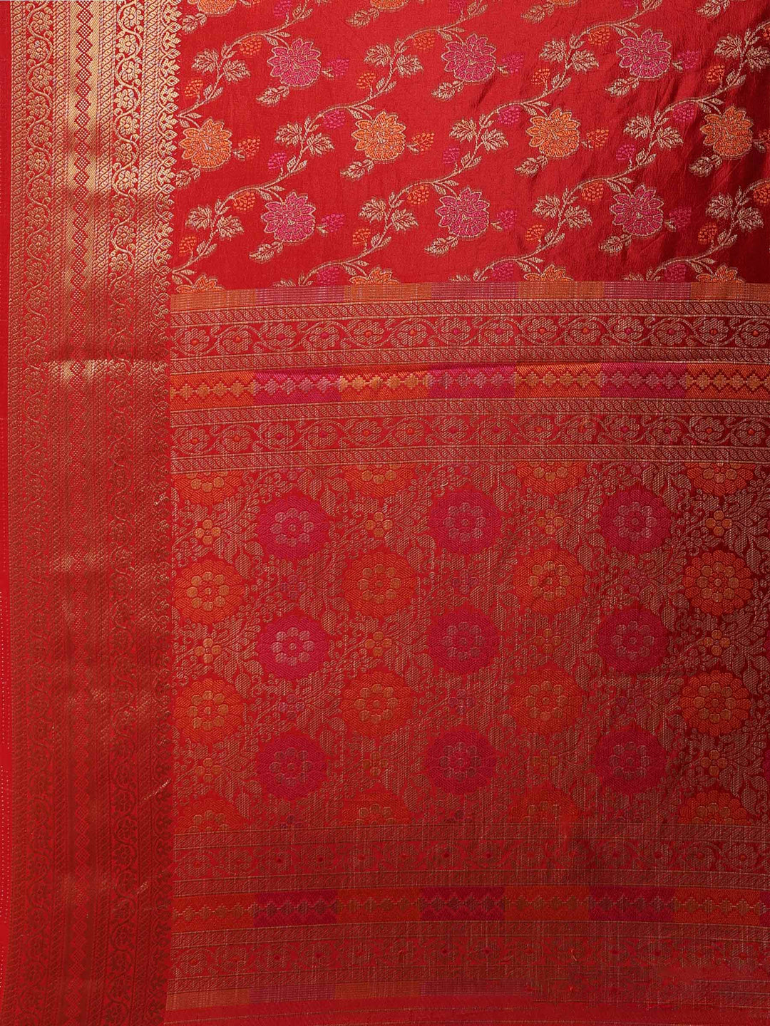 Red Woven Design Art Silk Saree