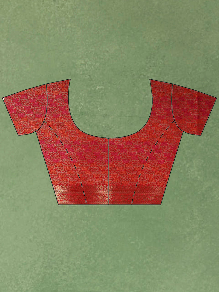 Red Woven Design Art Silk Saree