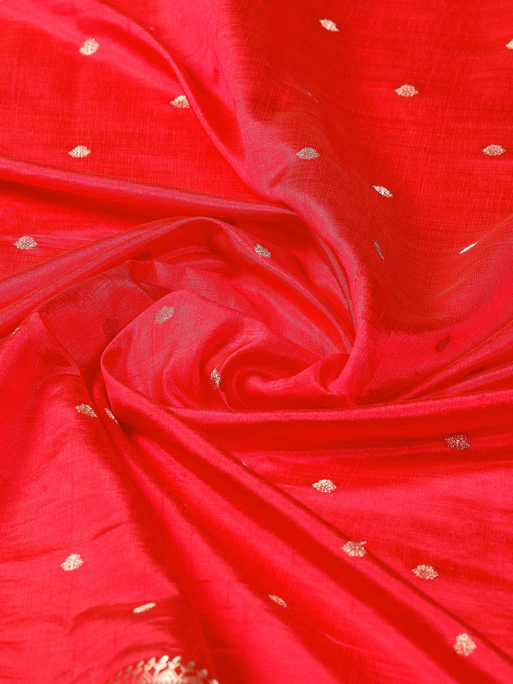Hot Pink Woven Design Art Silk Saree
