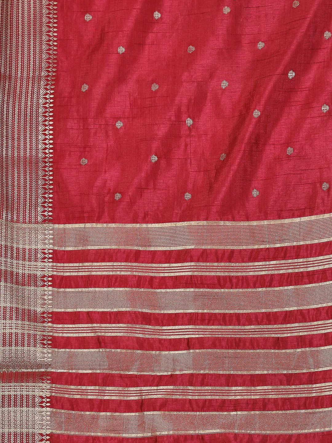 Magenta Woven Design Art Silk Saree