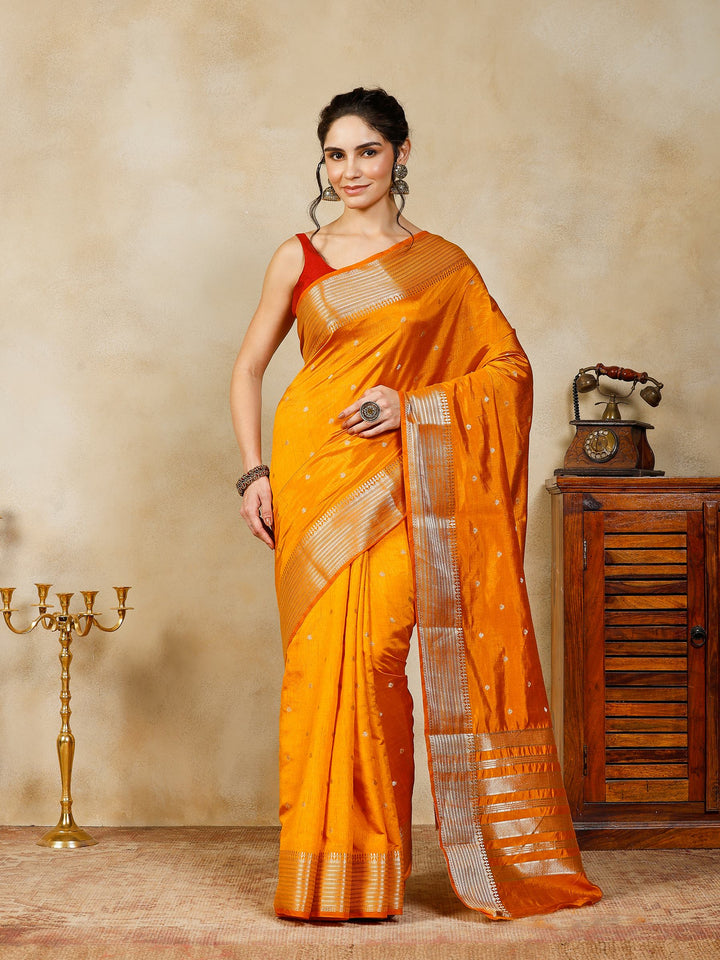 Mustard Woven Design Art Silk Saree