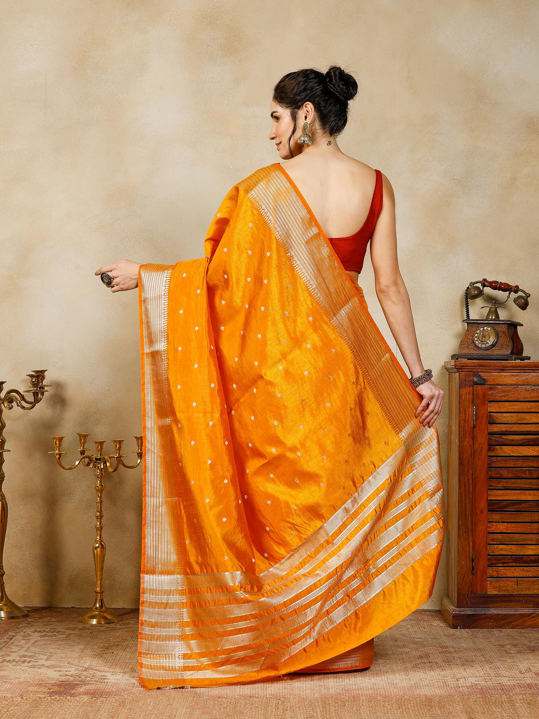 Mustard Woven Design Art Silk Saree