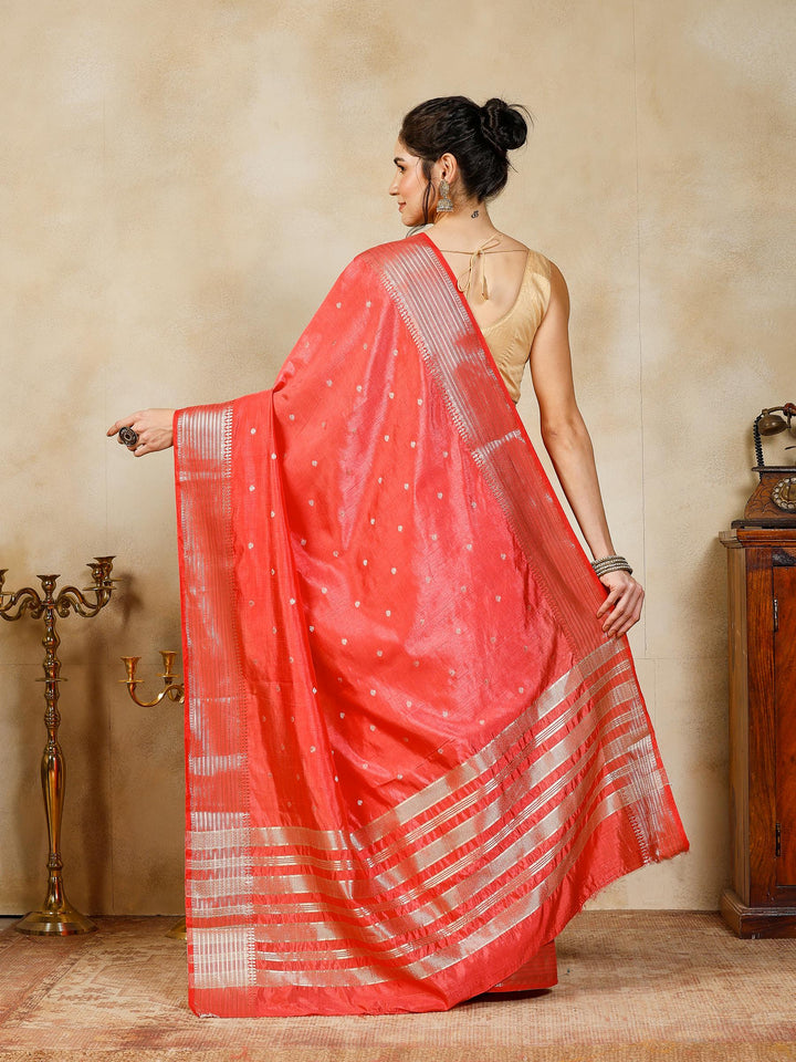 Pink Woven Design Art Silk Saree