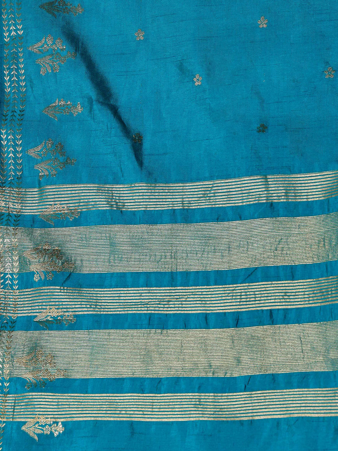 Firozee Zari Booti Art Silk Saree