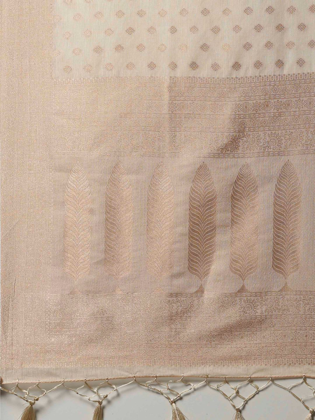 Beige Woven Design Art Silk Saree
