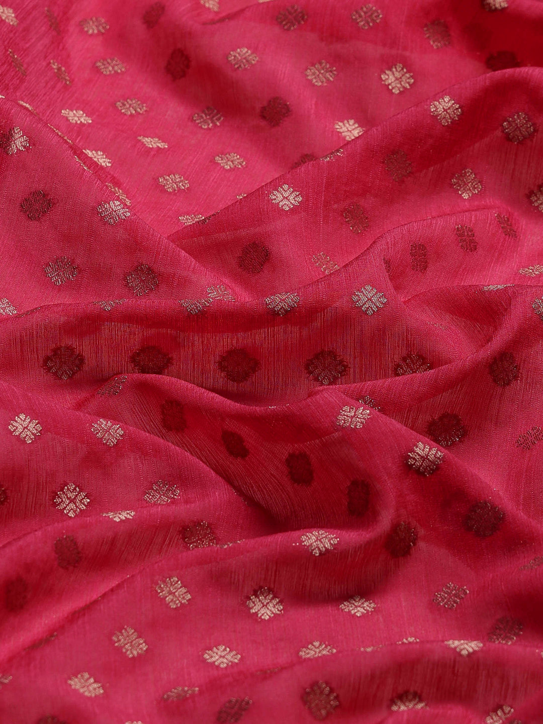Hot Pink Woven Design Art Silk Saree