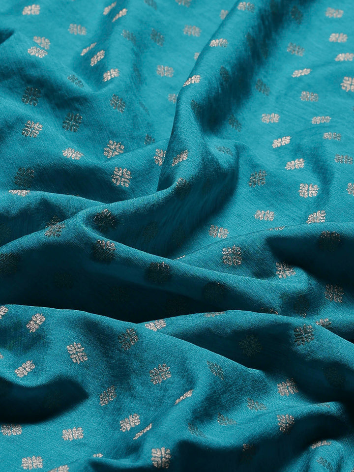 Lake Blue Woven Design Art Silk Saree