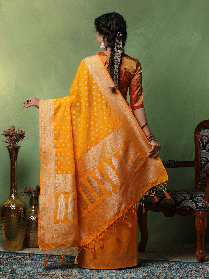 Mustard Woven Design Art Silk Saree