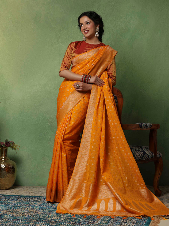 Mustard Woven Design Art Silk Saree