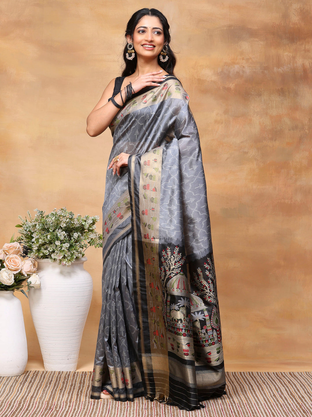 Woven Design Tussar Silk Saree