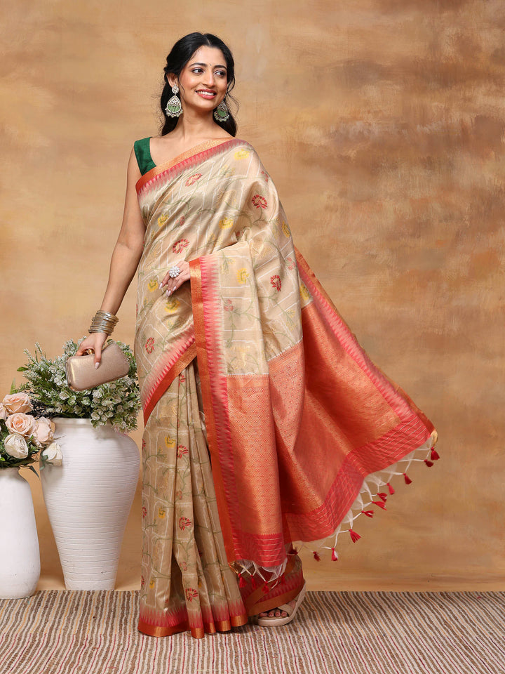 Woven Design Tussar Silk Saree