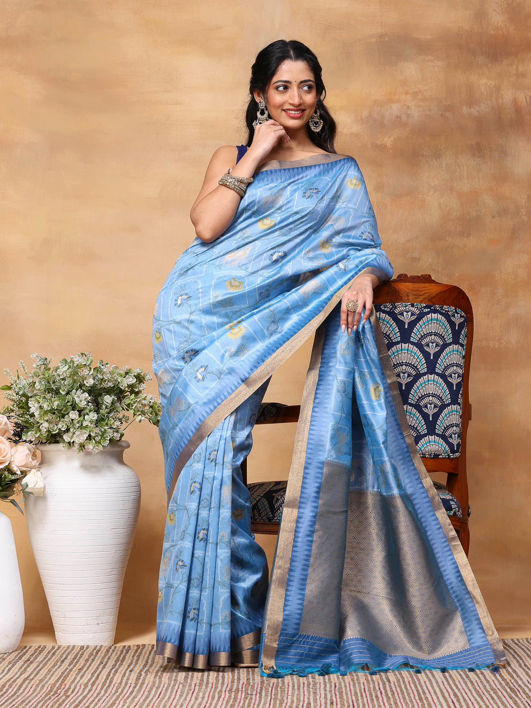 Woven Design Tussar Silk Saree