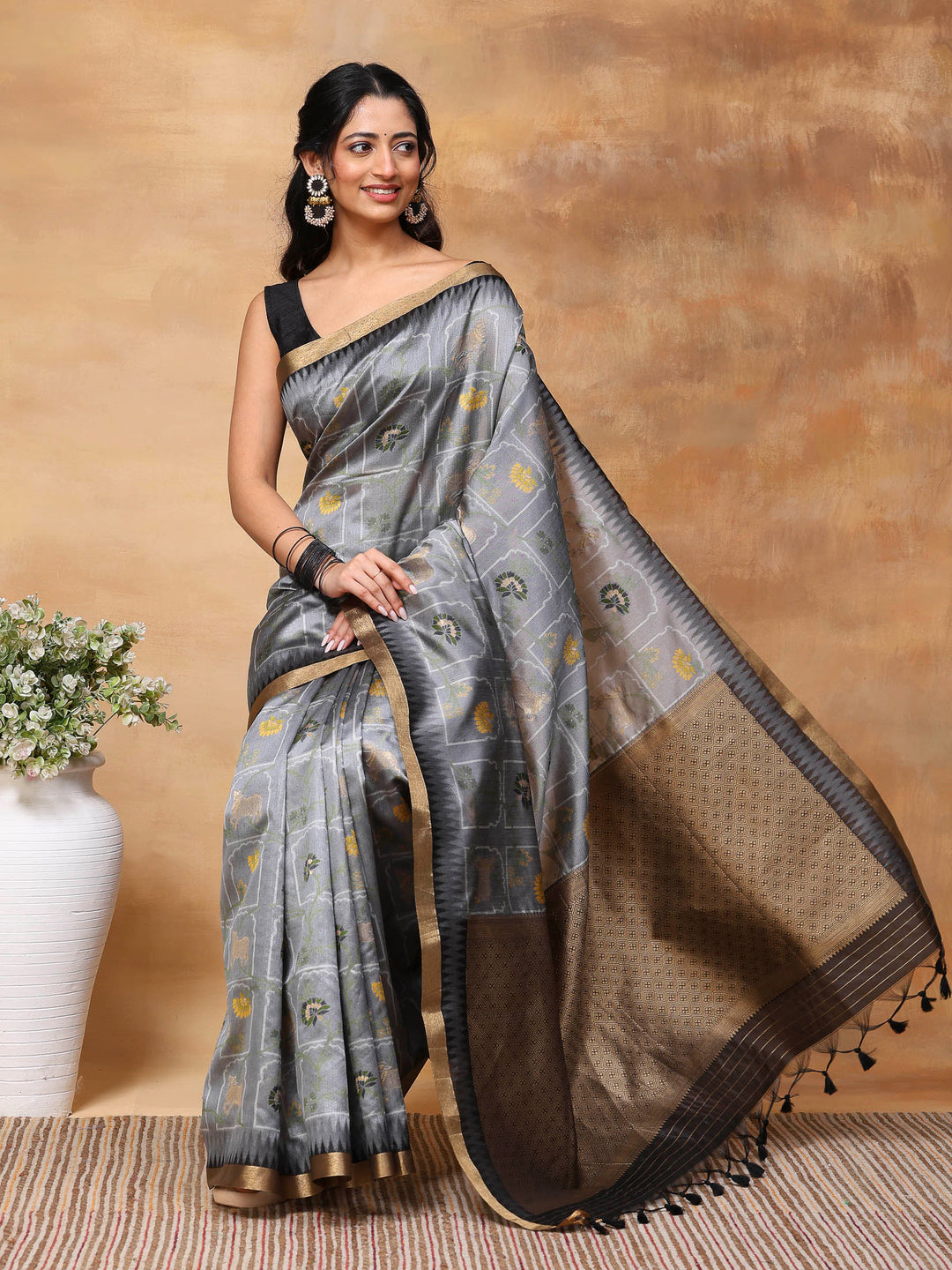 Woven Design Tussar Silk Saree