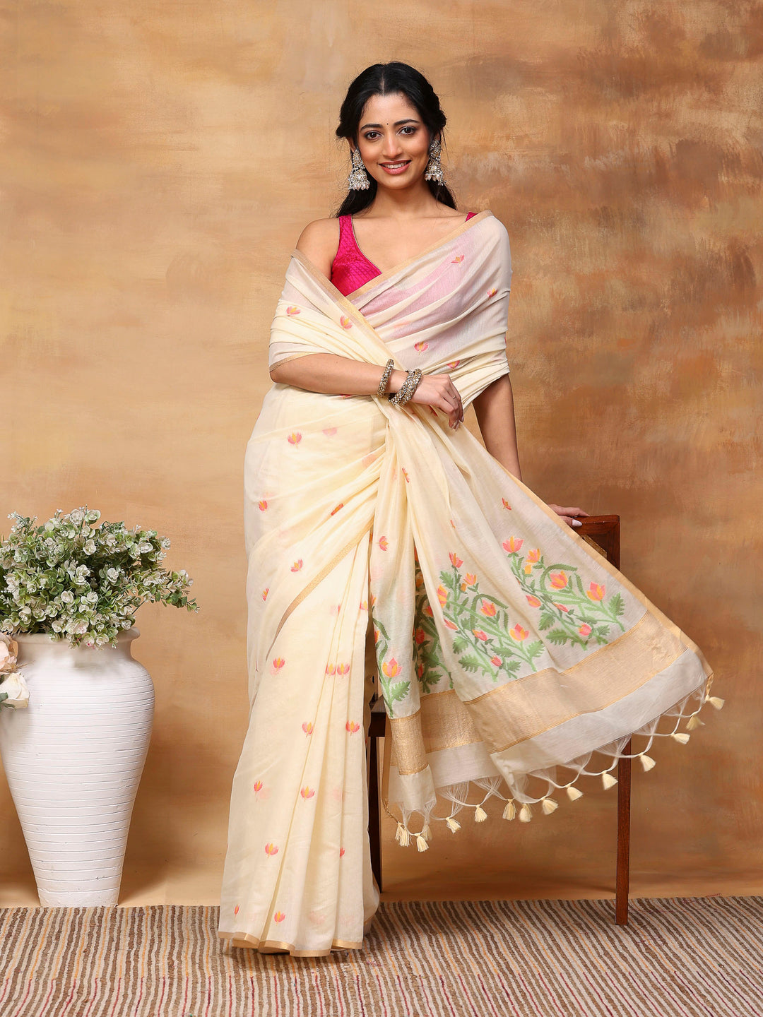 Woven Design Tussar Silk Saree