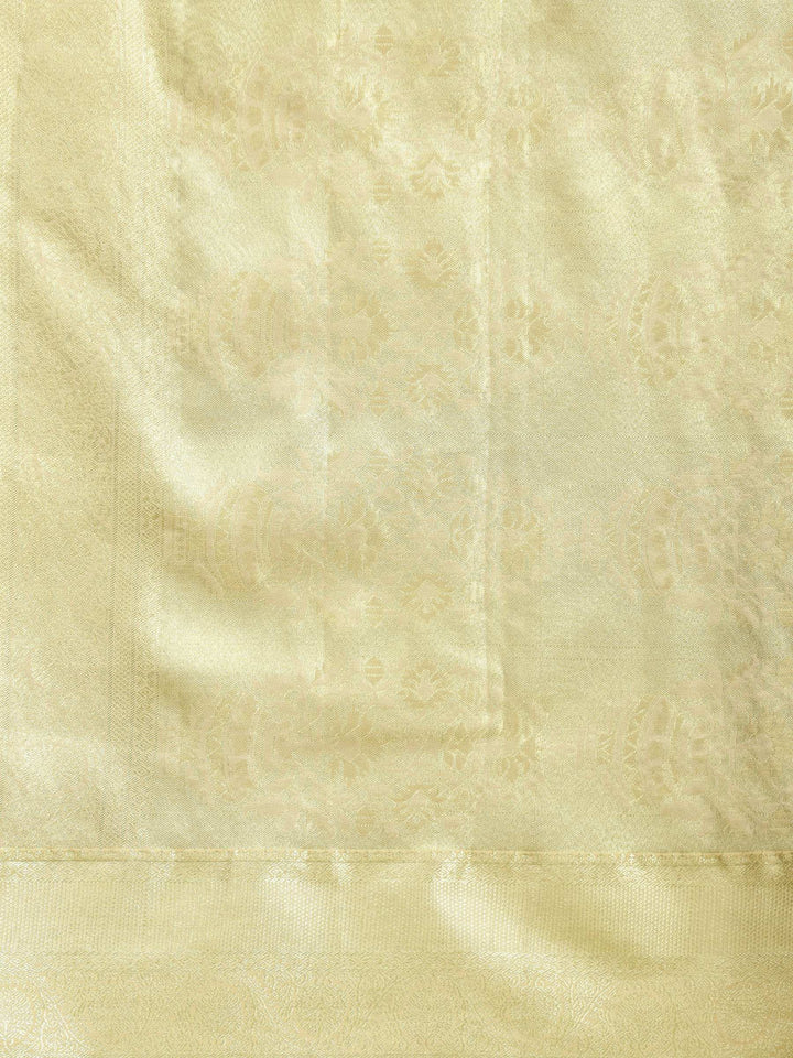 Golden Beige Woven Design Art Silk Saree