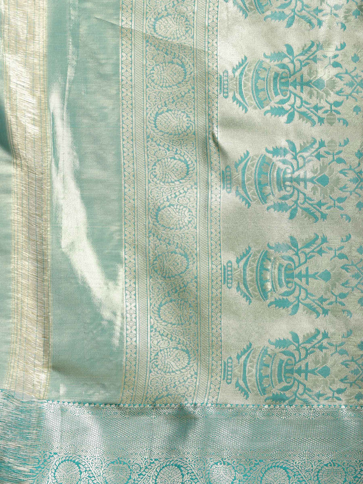 Green Woven Design Art Silk Saree
