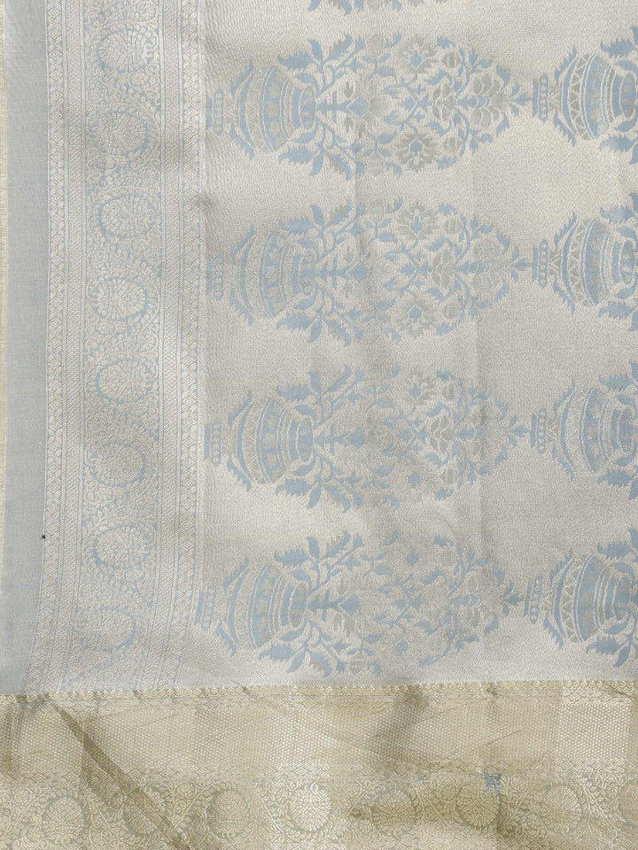 Grey Woven Design Art Silk Saree