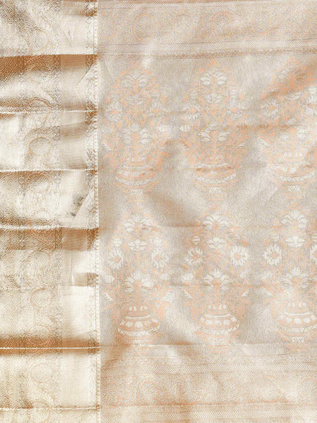 Peach Kalamkari Woven Design Art Silk Saree