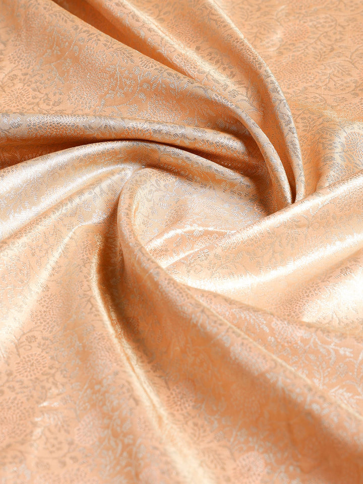 Peach Kalamkari Woven Design Art Silk Saree