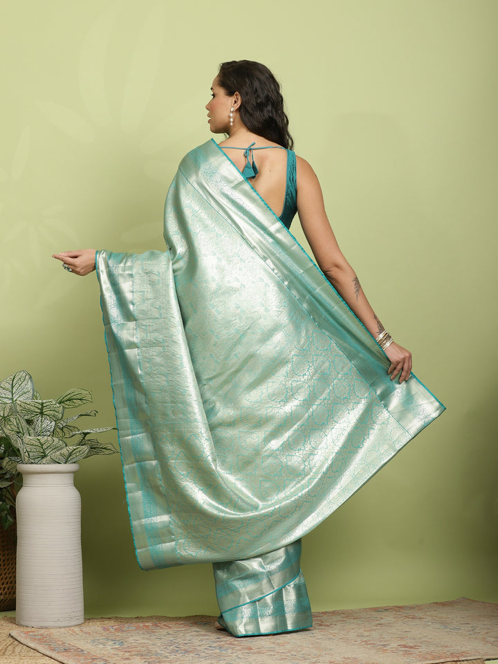 Green Woven Design Art Silk Saree