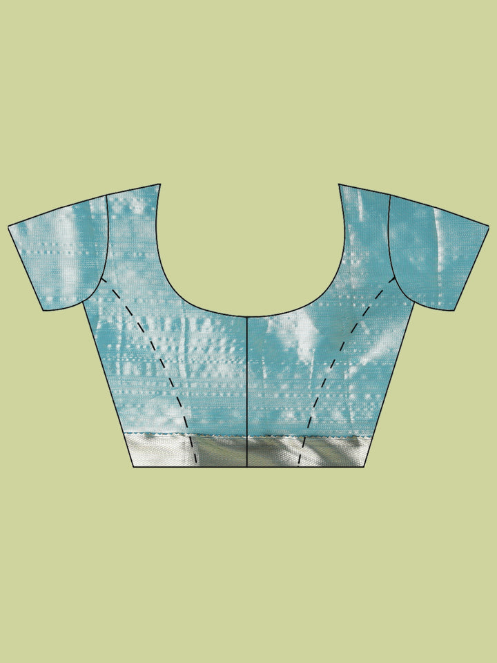 Teal Blue Woven Design Art Silk Saree
