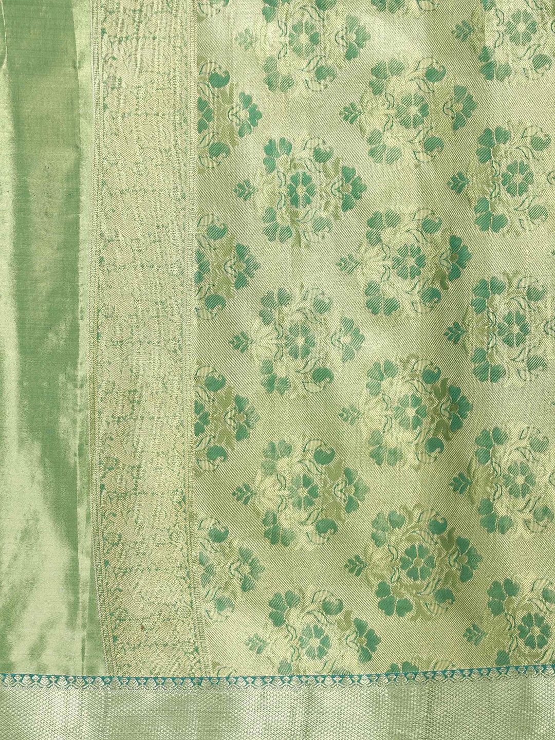 Green Woven Design Art Silk Saree