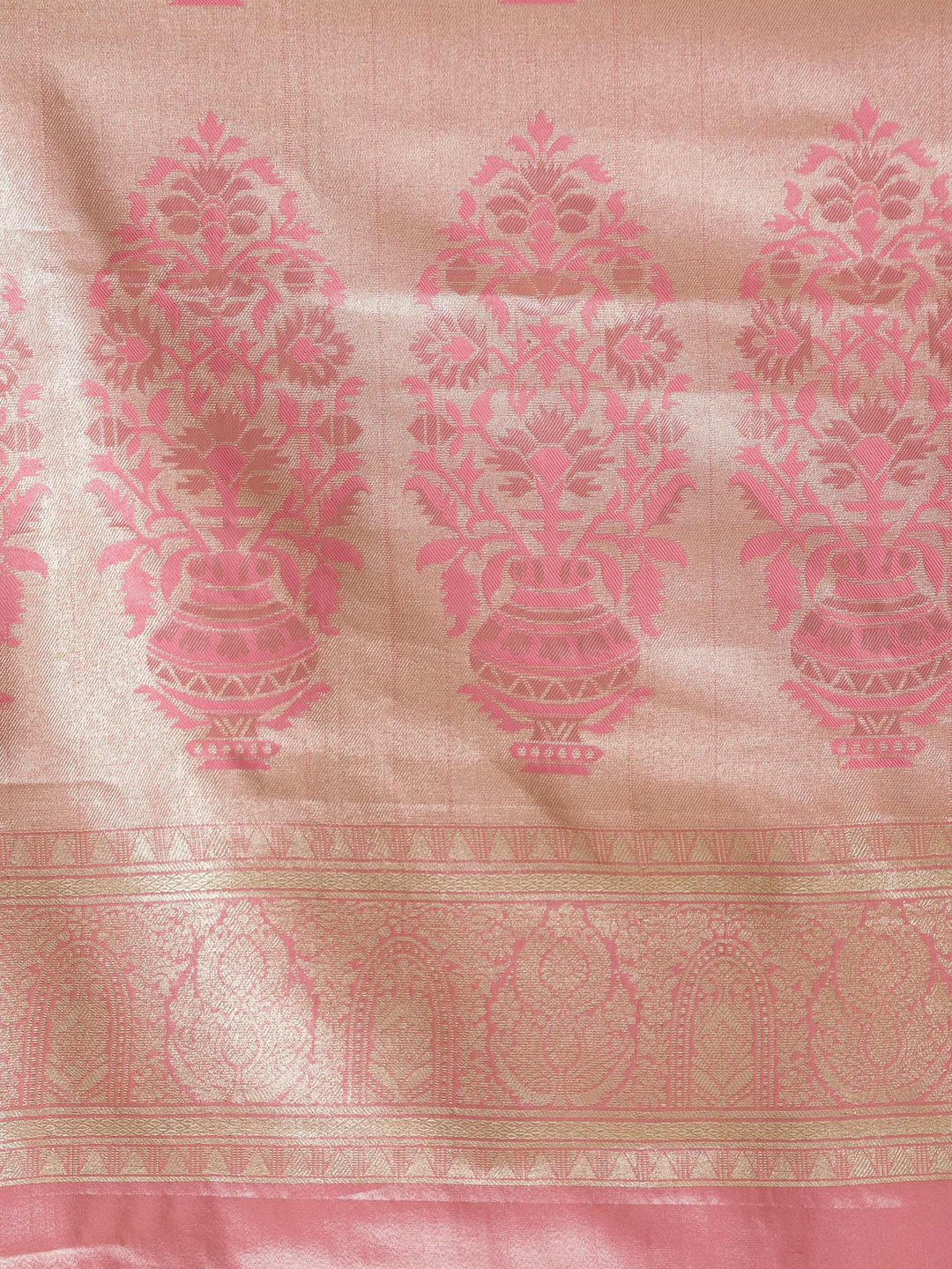 Pink Woven Design Art Silk Saree