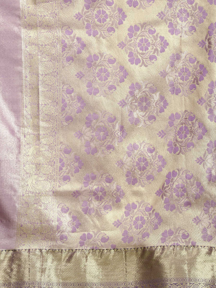 Purple Woven Design Art Silk Saree