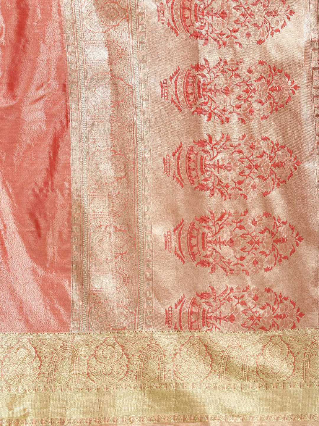 Rust Woven Design Art Silk Saree