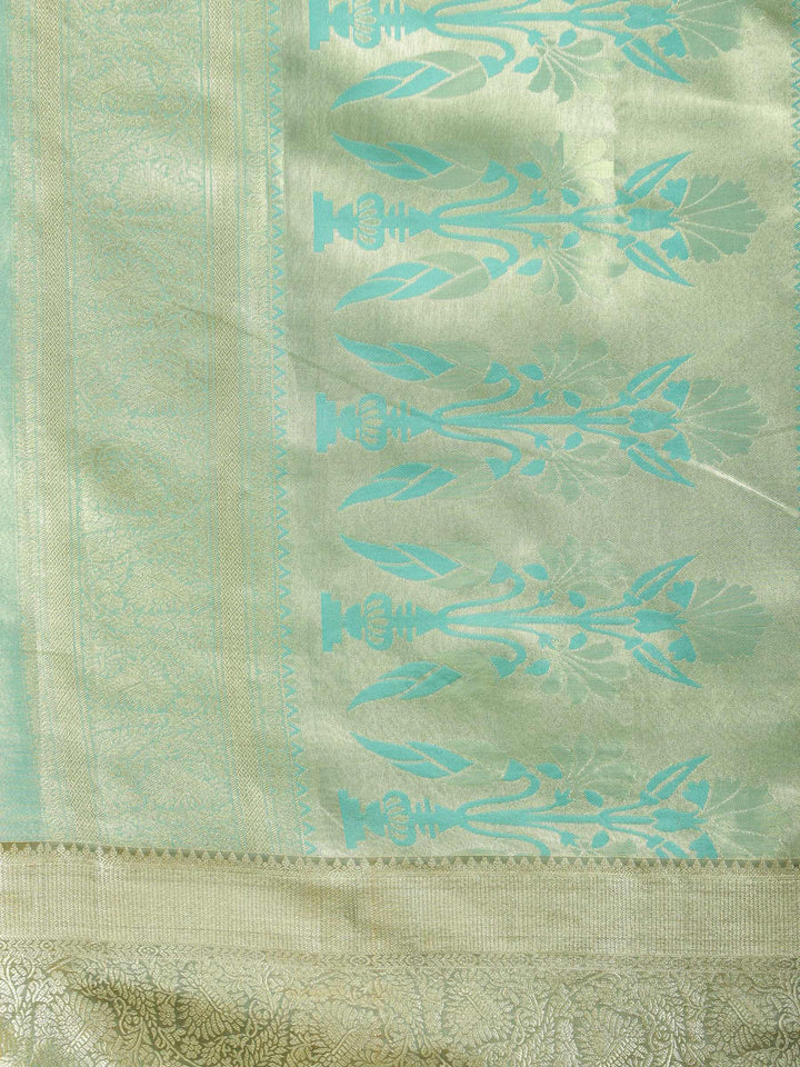Green Woven Design Art Silk Saree