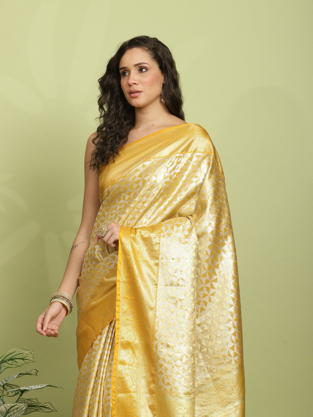 Mustard Woven Design Art Silk Saree