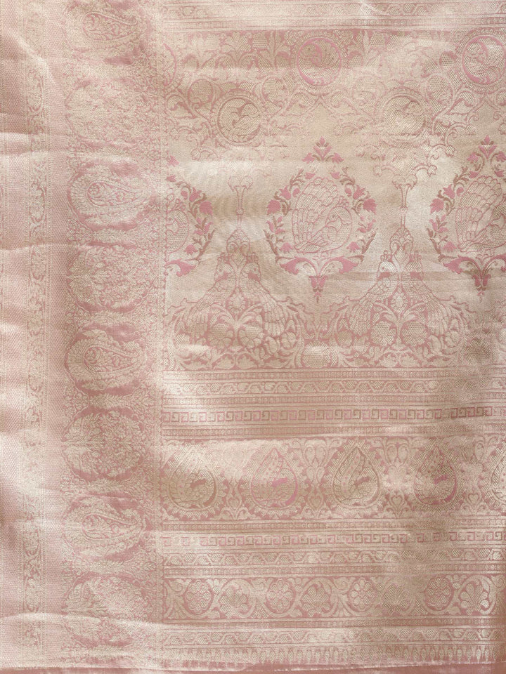 Dull Pink Woven Design Art Silk Saree