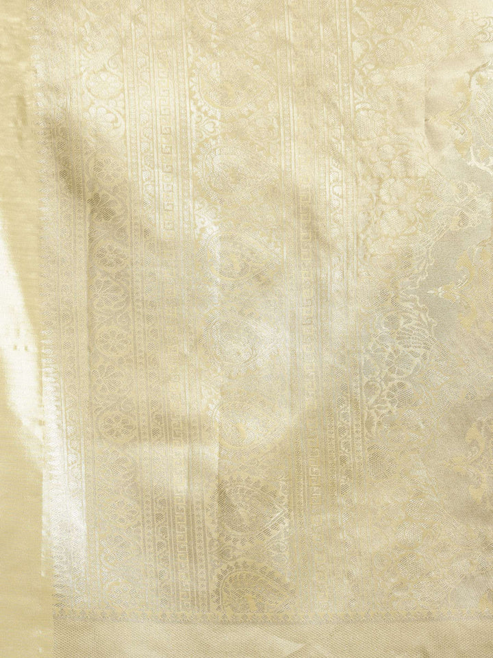 Golden Beige Woven Design Art Silk Saree