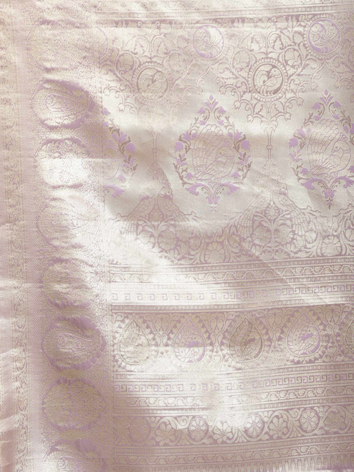 Lavender Woven Design Art Silk Saree