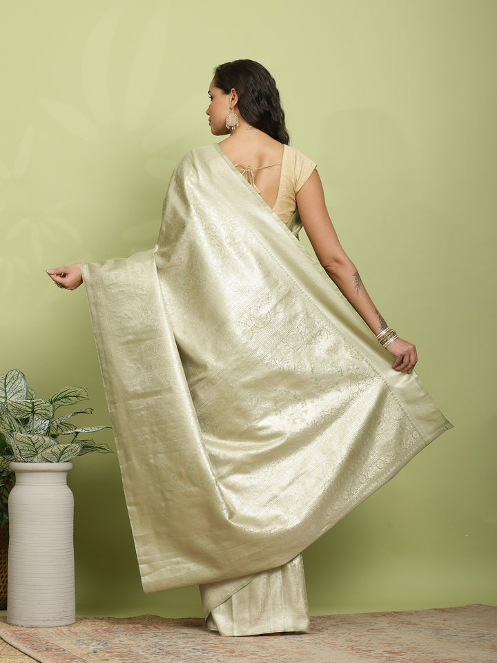 Pista Green Woven Design Art Silk Saree