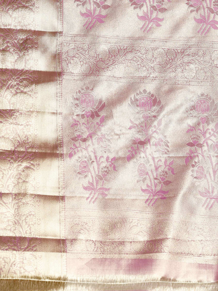 Lavender Kalamkari Woven Design Art Silk Saree