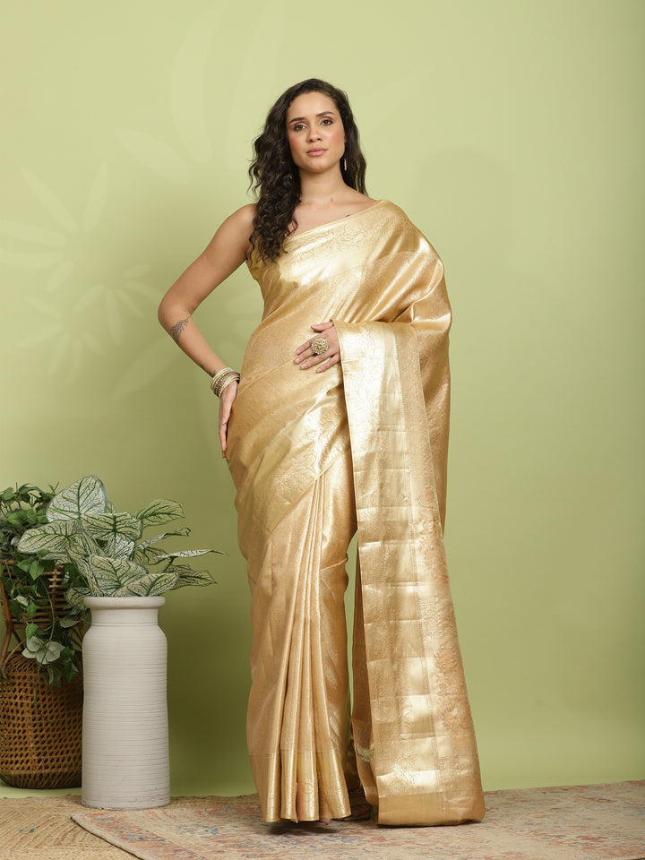 Peach Woven Design Art Silk Saree