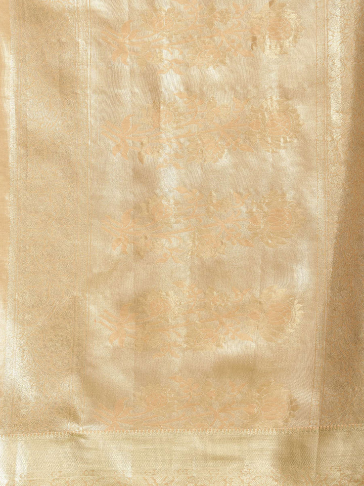 Peach Woven Design Art Silk Saree