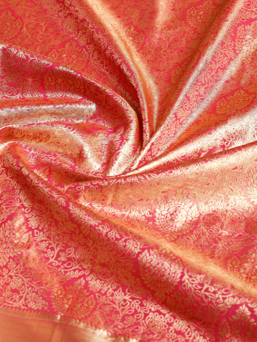Pink Kalamkari Woven Design Art Silk Saree